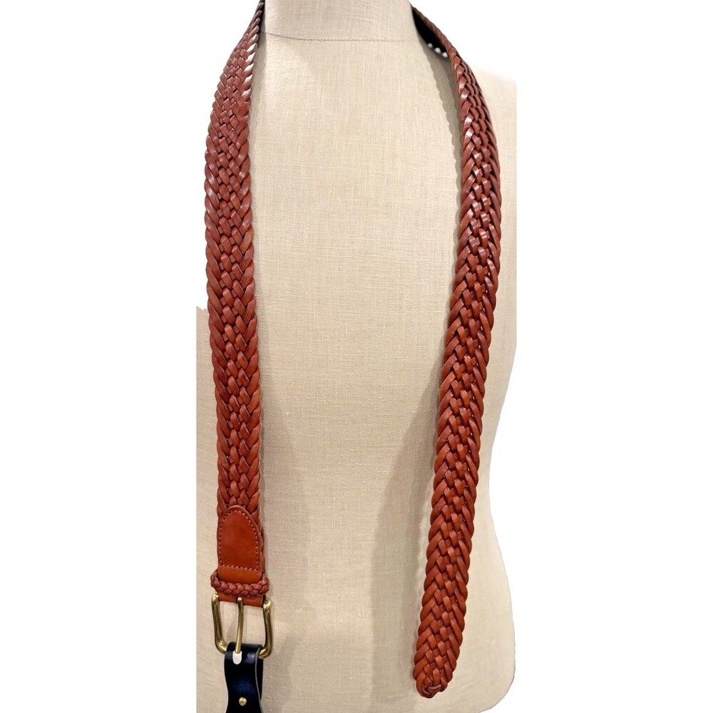 Polo Ralph Lauren Mens Tan Leather Belt 40 Braided NWT - Picture 11 of 13